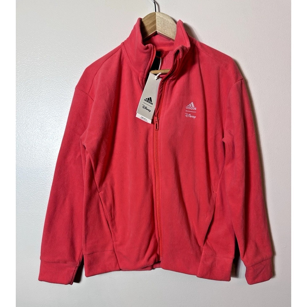 NWT Adidas Disney Kids Track Jacket Small - Orange Mickey Mouse Full Zip Fleece